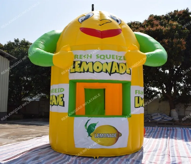 

Free Shipping Smiling Face Inflatable Lemonade Booth Kiosk for Sale(Free banners and CE or UL certificated Blower)