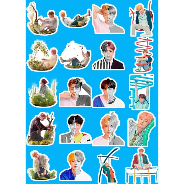 Kpop BTS Love Yourself Answer Cute PVC Photo Sticker for Mobile Phone Luggage Laptop Bangtan
