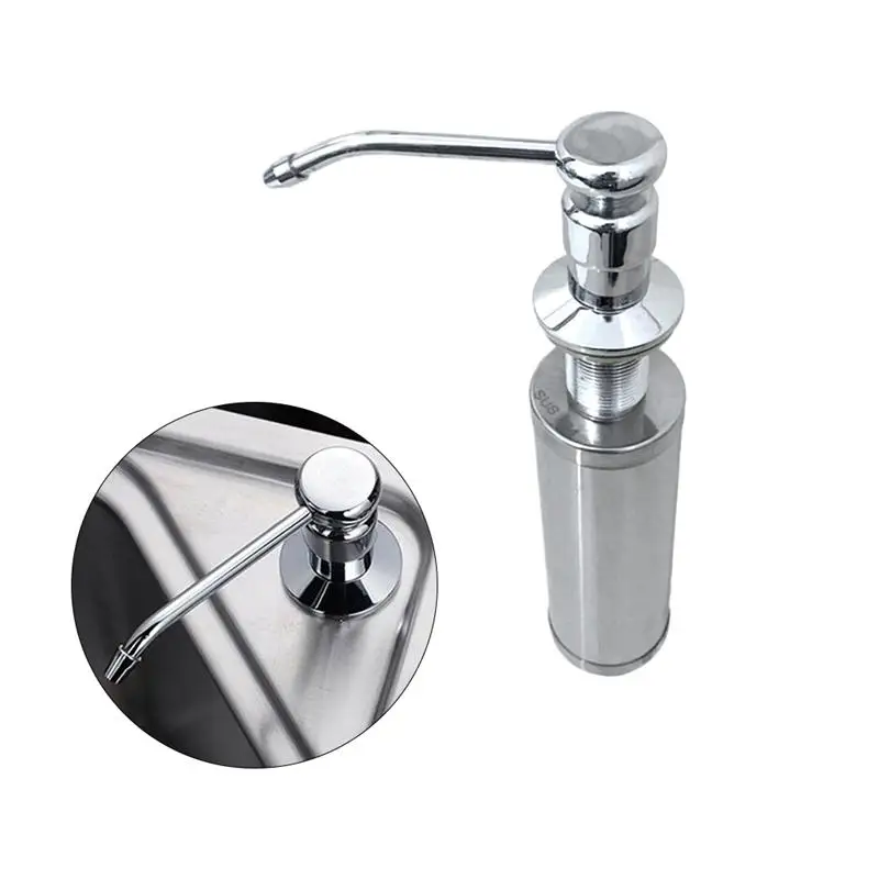 1pc Stainless Steel Brushed Stainless Steel Lotion Dispenser Bottle Sink Soap Dispenser Sink Soap Dispenser for Bathroom Shower