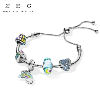 

ZEG New High Quality Logo Color Heart Combination Bracelet Free Package Manufacturers Wholesale Free Package Mail