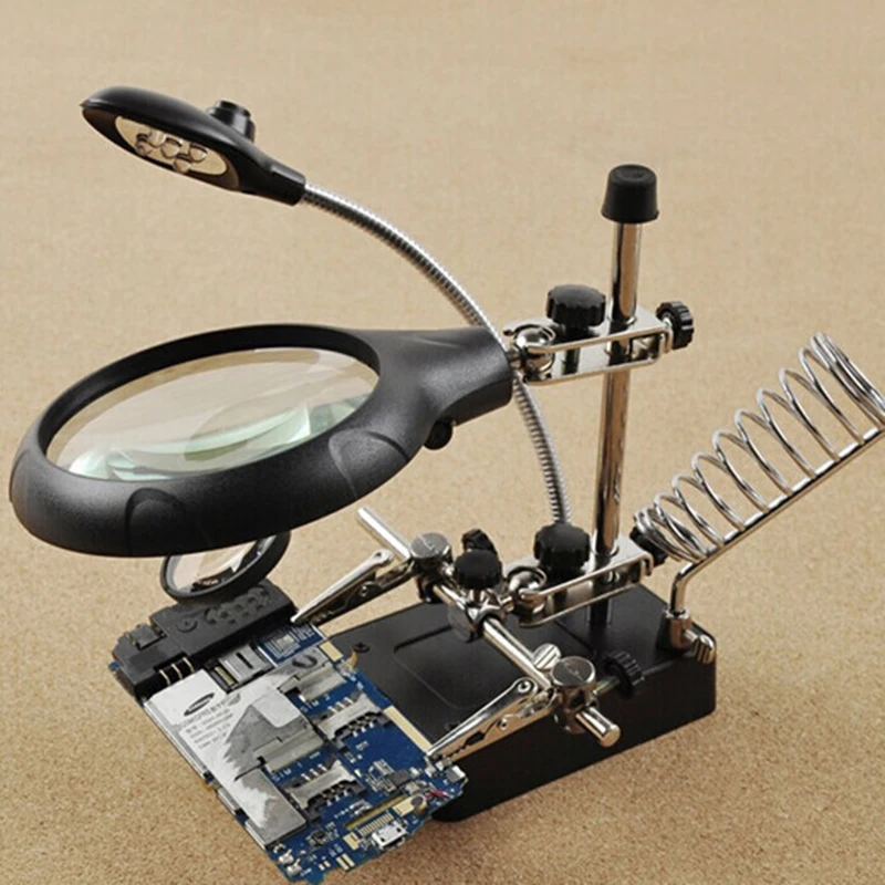 MG16129 C Helping Hand Multifunctional Magnifier 10X 7.5X 2.5X With 5