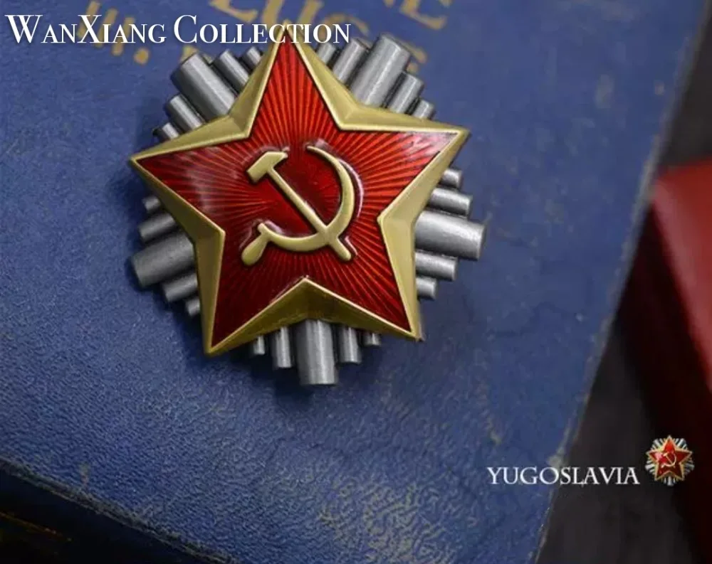

Top quality WW2 USSR Soviet Badge Yugoslav Medal Red Star Medals CCCP