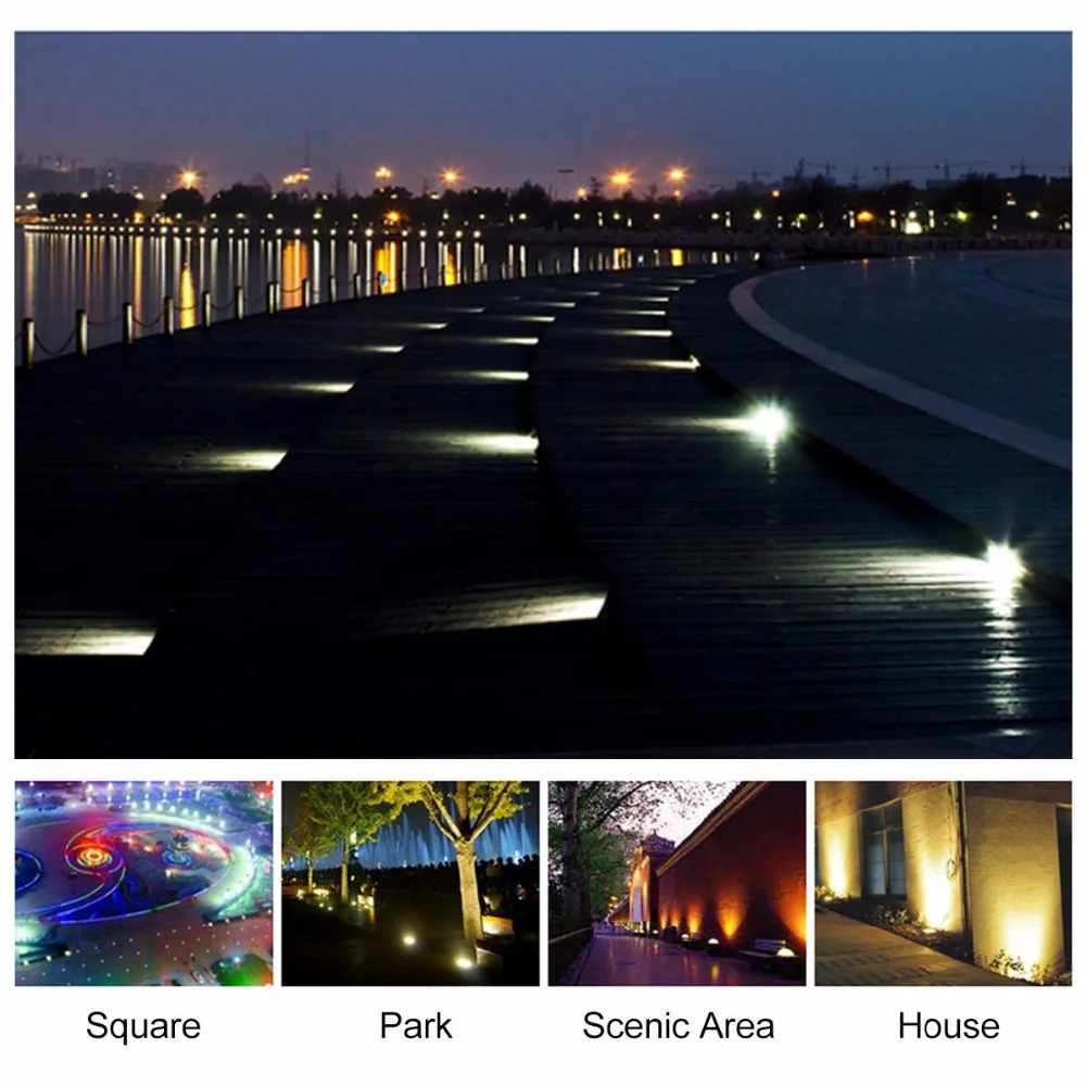 Lâmpadas Solares ground luz movido a energia Led Light : Solar Powered Ground Light