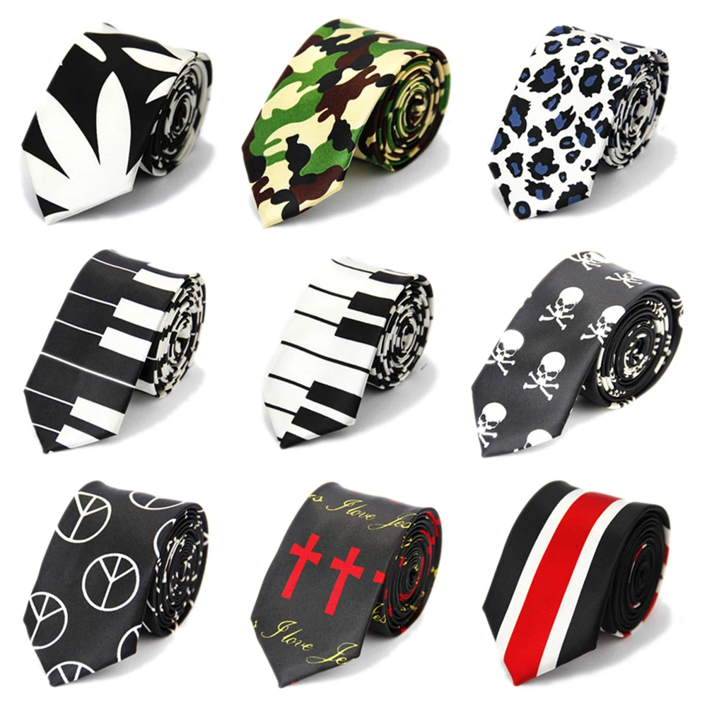 5cm Mens Wedding Accessories Skinny Ties for Men Printed