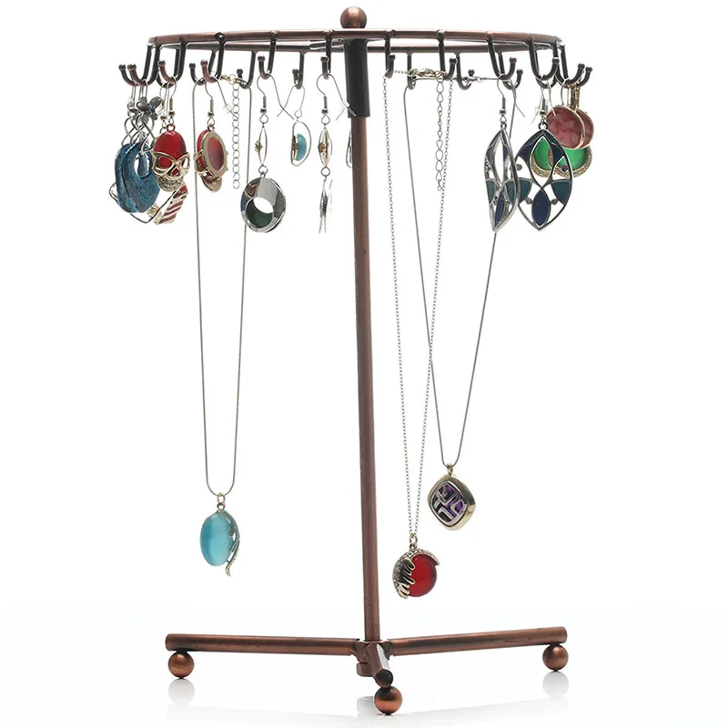 free shipping 23 hooks Rotating Jewelry Holder Stand Display Organizer