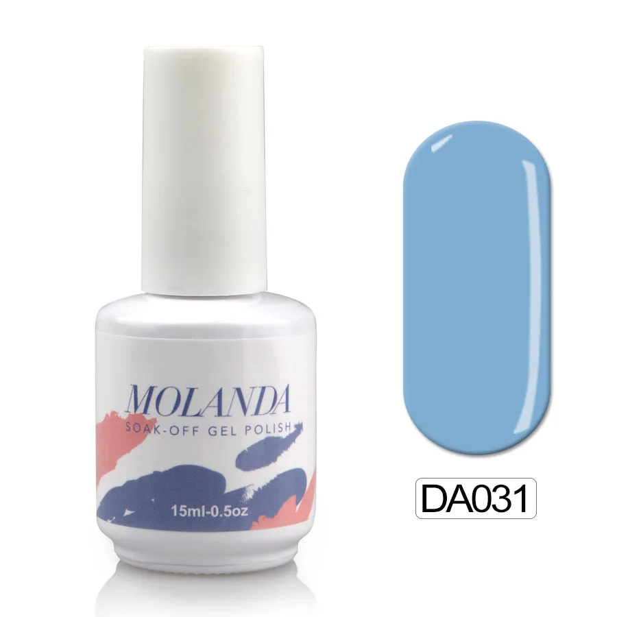 Molanda дизайн ногтей Фиолетовый Цвет УФ-гель для ногтей блестящая поверхность Французский маникюр гель УФ Гель-лак для полировки модный набор - Цвет: DA031