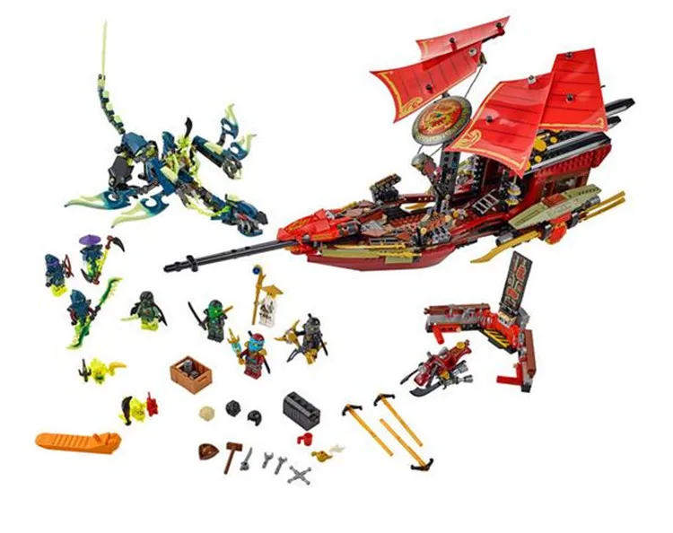mylb 1253pcs Ninja Building Blocks Final Fight of Destiny's Bounty Blocks Kids Bricks Toys