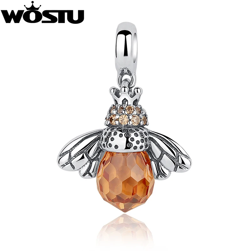 2016 Hot Sale 925 Sterling Silver Radiant Bee Charm Bead Fit Original Pandora Bracelet Necklace Authentic