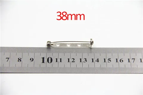 Metal Brooch Pins Base 20/25/30/38mm Brooch Back Safe Lock Bar Badge Holder Findings for Diy Jewelry Making Accessories