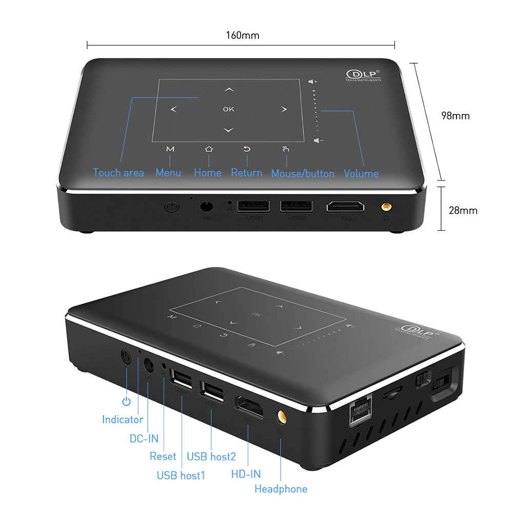 Проектор Salange DLP 4K Android Wi Fi Pico projecter Поддержка DLNA HDMI 1080P 350 ANSI USB проектор для Mac Windows