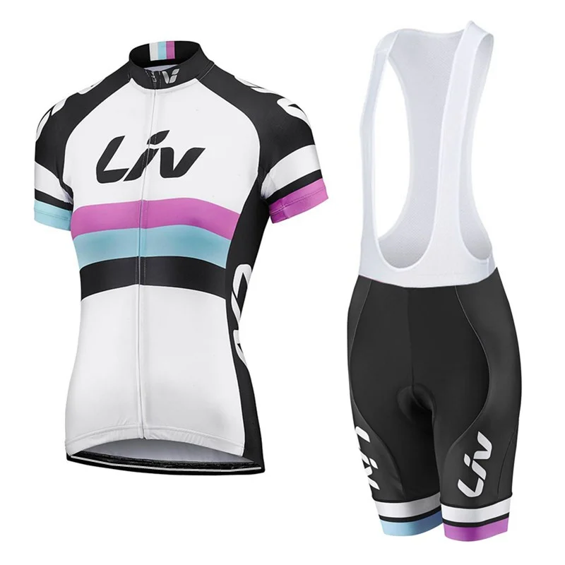 Bib Shorts suit Велоспорт Джерси набор женщина LIV MTB велосипед одежда летняя велосипедная Одежда Набор для велоспорта Maillot Conjunto Ropa Ciclismo - Цвет: Bib Shorts suit