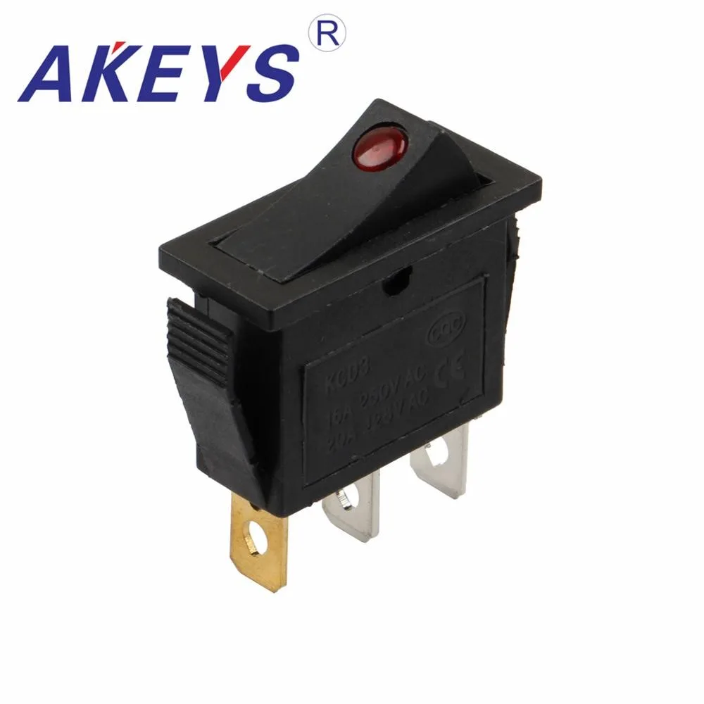 

10PCS KCD3-101-3P 3pins Cat - eye rocker switch 13.5*31mm for heater coffee machine