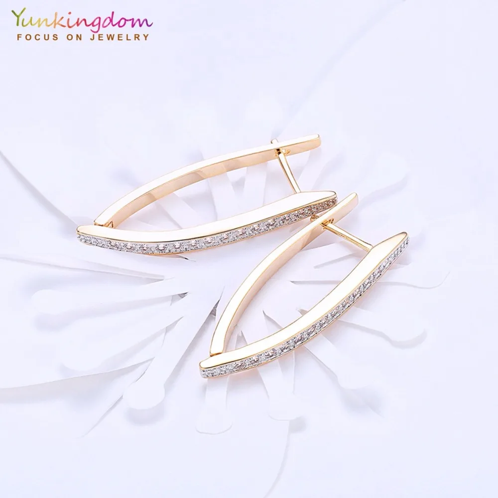 Cubic Zirconia Geometric Gold-Color Big Hoop Earrings for Women - Image 3