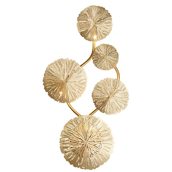 

ECOLIGHT Postmodern Metal LED Louts Leaf Wall Lamp Lighting Fixture for Bedroom Bedside Background Aisle Home Decor Wall Sconce