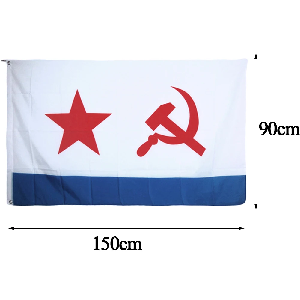 USSR Soviet Navy Flag 90*150 CM High-end Polyester Soviet Flag Russian Navy Flag Hanging USSR Naval Banner 3*5ft