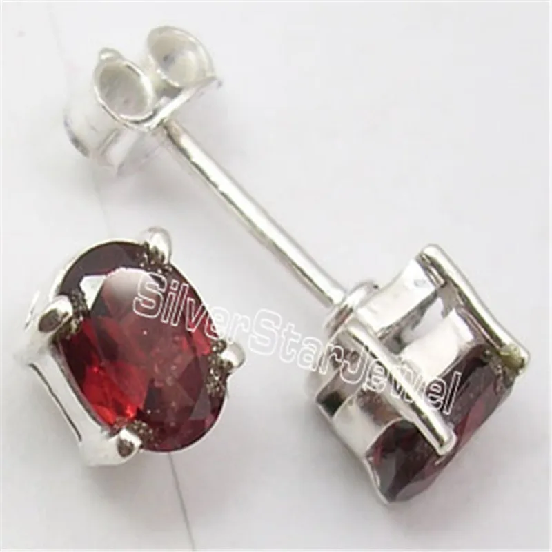 

Silver NATURAL GARNET AMETHYSTS CITRINES BEAUTIFUL STUDS Earrings 0.7CM