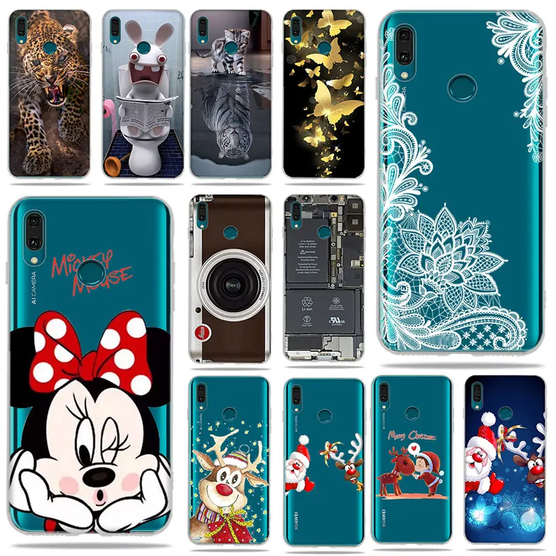 

Cartoon Santa Claus Deer Case For Huawei Y9 2019 Merry Christmas Silicone Soft TPU Case For Huawei Y9 2018 Y9 Y 9 2019 Phone Bag