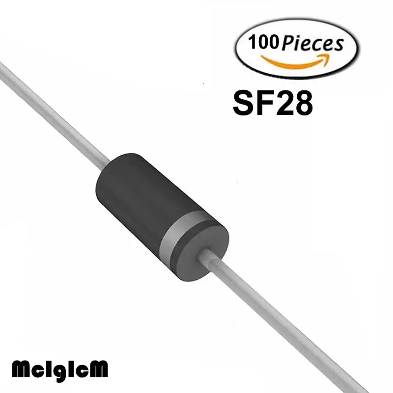 MCIGICM 100 шт Выпрямитель Диод 2A 600V DO 15 SF28|rectifier diode|diode 2a100pcs diode |