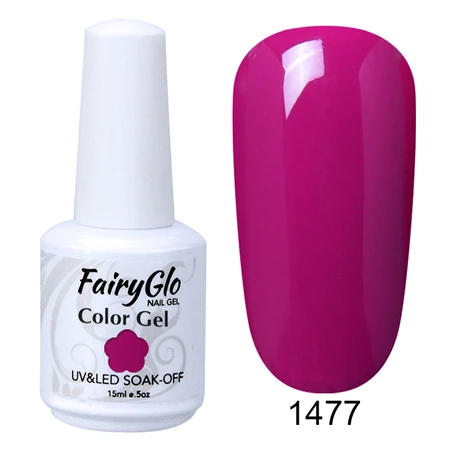 FairyGlo 15 мл Гель-лак замачиваемый чистый цвет ногтей Гель-лак Vernis Полупостоянный УФ-гель для ногтей маникюрный лак - Цвет: G1477