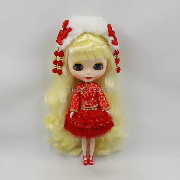 Blyth doll icy happy новогодний костюм Красная одежда поздравление платье Рождественский Костюм