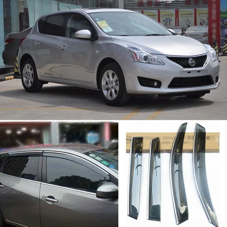 

4pcs Blade Side Windows Deflectors Door Sun Visor Shield For Nissan Tiida 2011