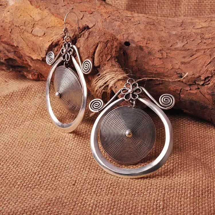 

Chinese style handmade retro Earrings Miao Silver Earrings Miao Silver Ar