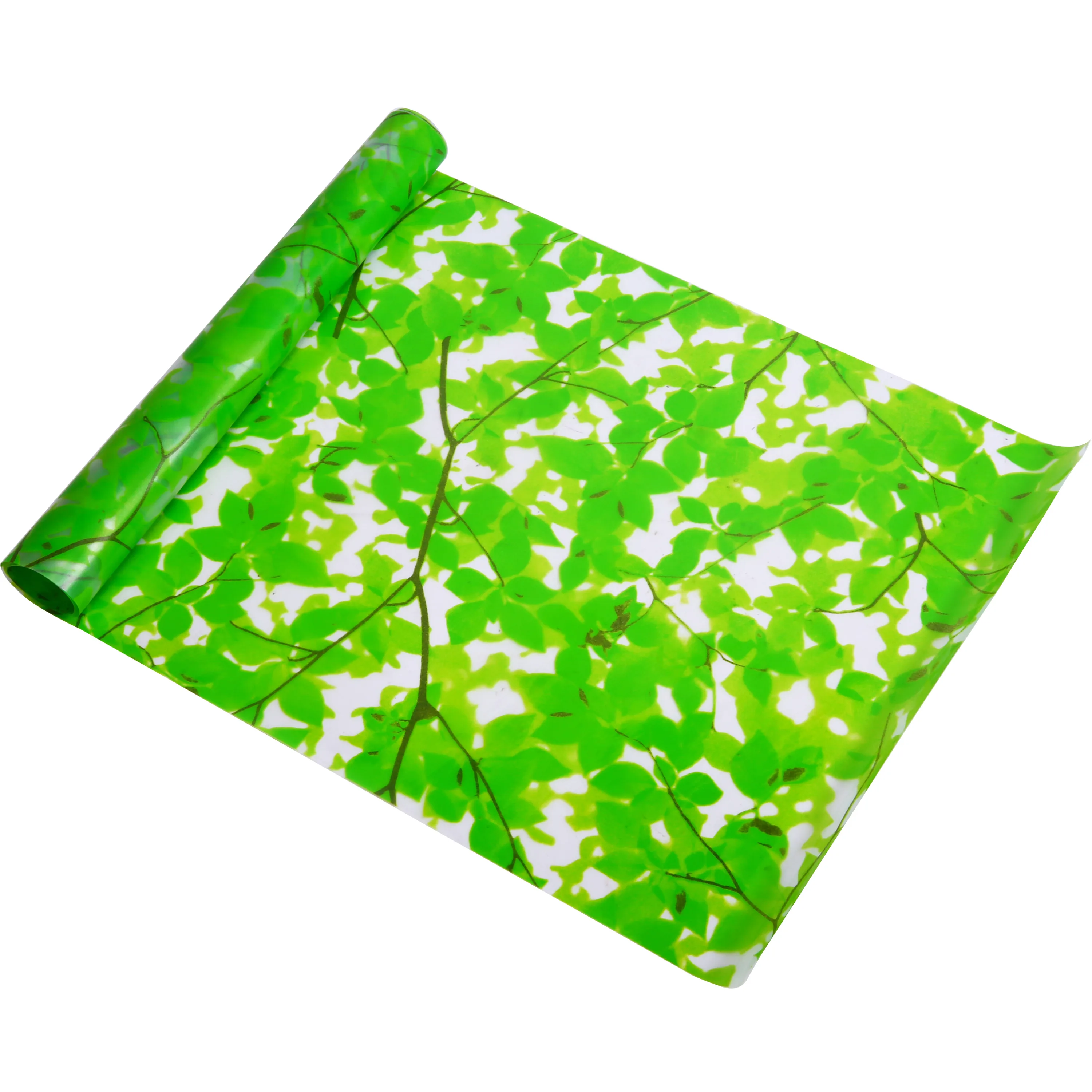 45*200cm Adhesive Green Leaves Window Film Privacy Glass Frosted Window Sticker For Home Decorations