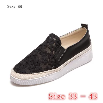 

Summer Slip On Shoes Women Oxfords Shoes Loafers Flats Woman Casual Flat Shoes High Quality Plus Size 33 34 - 40 41 42 43
