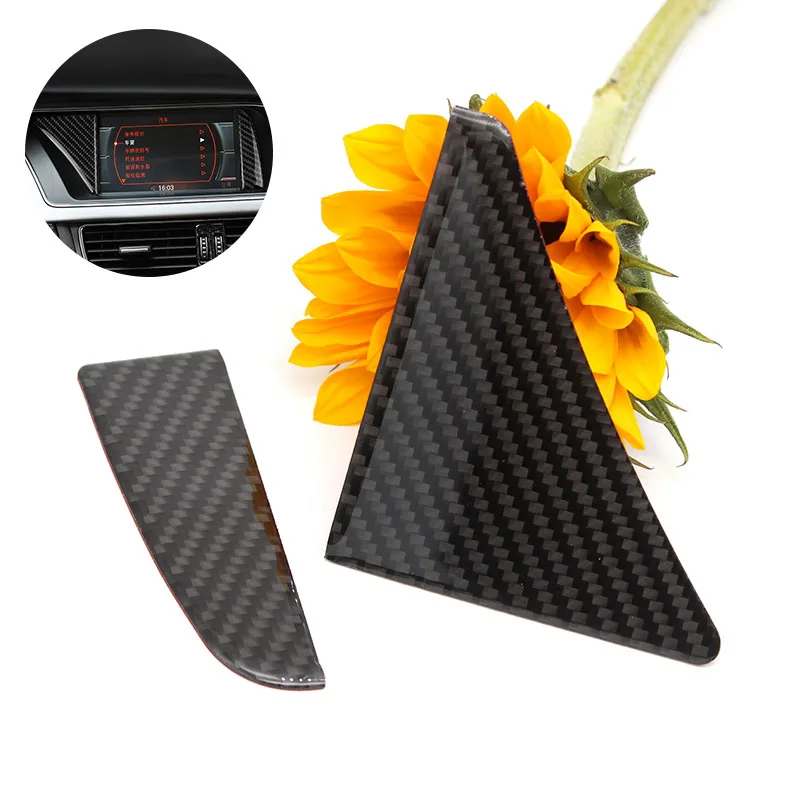 

For Audi A4 B8 2009 2010 2011 2012 2013 2014 2015 2016 Carbon Fiber GPS Navigator Screen Frame Decor Cover Sticker Trim