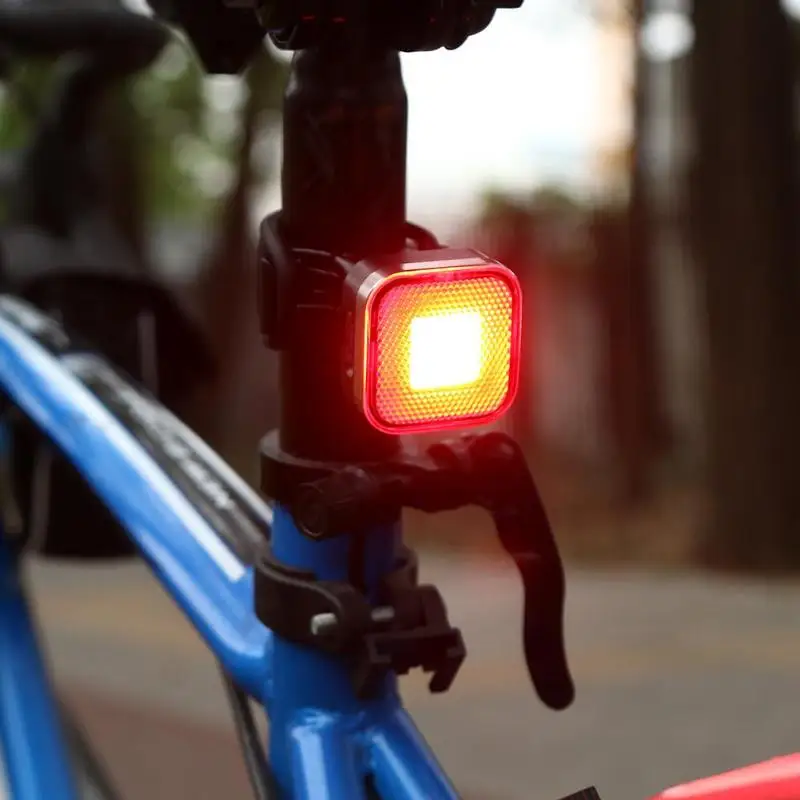 Excellent Bike Light Back Bicycle Flashlight Brake Warning USB Rechargeable Cycling MTB Road For Bike Accessories Tail Rear Light Lamp 6