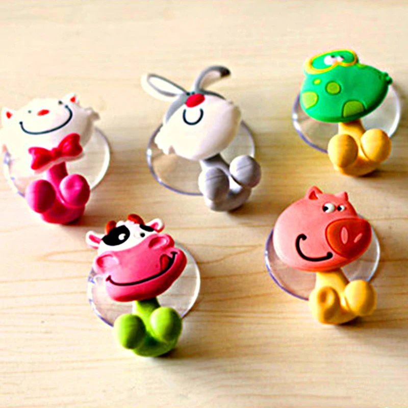 الحمام الرف المنظم لطيف الحيوان الكرتون تصميم متعددة الوظائف قوي جدار شفط فرشاة أسنان حامل رف تخزين للحمام