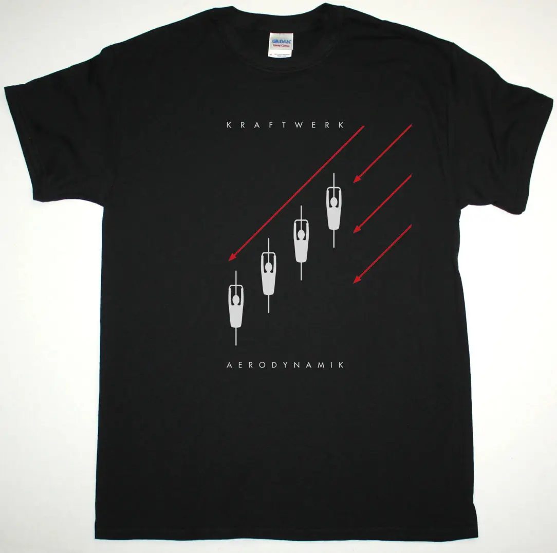 KRAFTWERK AERODYNAMIK BLACK KRAUTROCK WHITE MENS T SHIRT ELECTRONIC SYNTH NEU