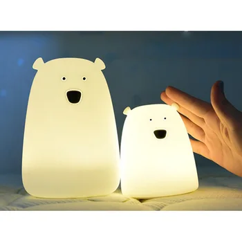 

Colorful Beer Night Light Silicone Light Bear Shape Bedroom Living Light LED Light Touch Sensor Color Changing 2 Mode Night Lamp