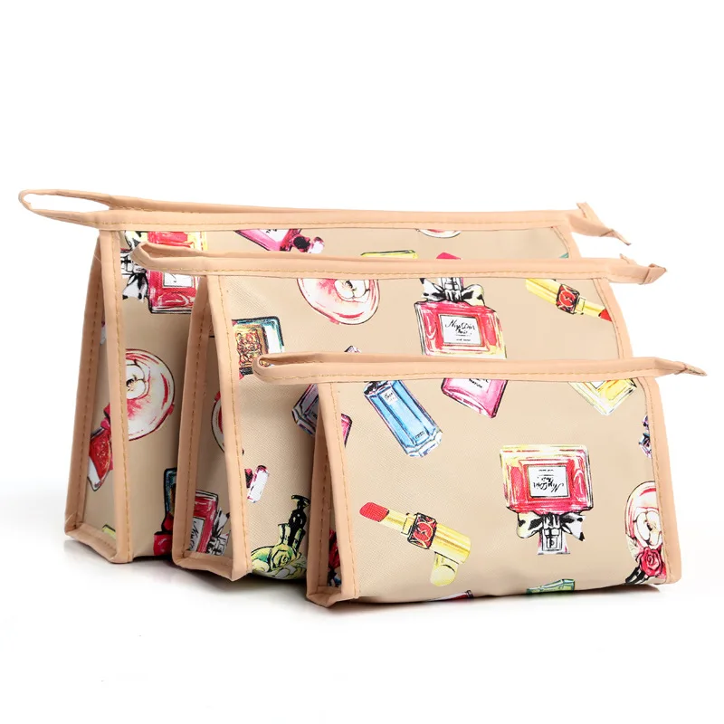 3 pcss حقائب التجميل حقيبة مجموعة أزياء شفافة للماء غسل كيس أكياس السيدات يشكلون حقيبة سفر neceser blosa