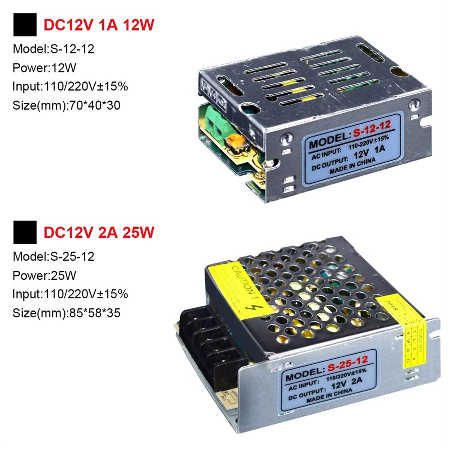 DC 12V светодиодный Мощность адаптер 2A 3A 5A 6A 8.3A 10A 12.5A 15A 16.7A 20A 25A 30A драйвер переключатель Питание трансформатор для Светодиодные ленты