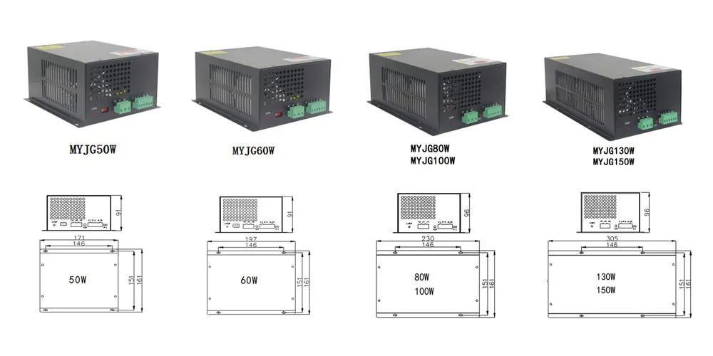 MYJG100W лазерный блок питания 100 Вт лазерная 100 W лазер co2 лазерная трубка