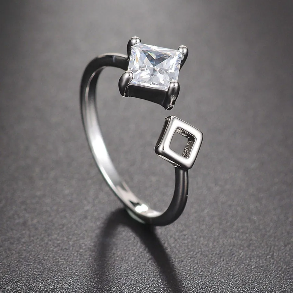 Обручальное кольцо из нержавеющей стали для женщин, классическое элегантное кольцо с двумя кубическими циркониями, розовое золото, модное ювелирное изделие, подарок - Цвет основного камня: H5224