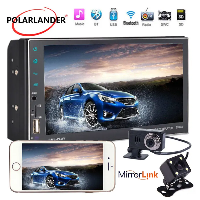 

2DIN Bluetooth GPS FM Stereo Car Radio Wireless AUX Audio Input MP5 Touch Screen Android Navigation Support USB U Disk HD 7 Inch