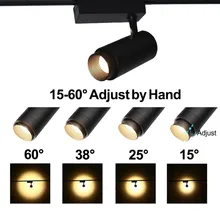 Супер яркий светодиодный cob светодиодные трековые светильники Zoom светодиодный Трек свет 12 Вт 20 Вт 30 Вт с регулируемой фокусировкой одежда регулируемый магазин место на рельсе огни