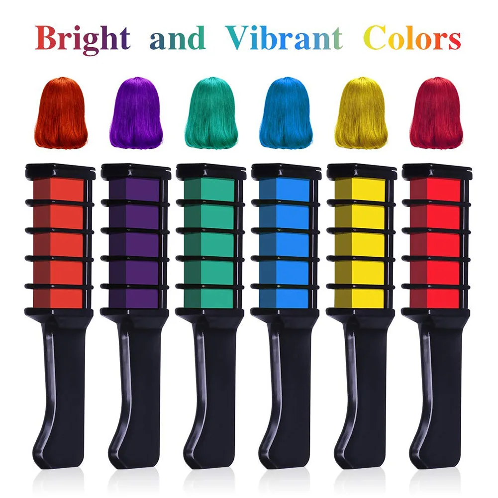 

Temporary Hair Color Chalk Combs Kit Girls Party Cosplay Halloween Hair Salon Dyeing QS888