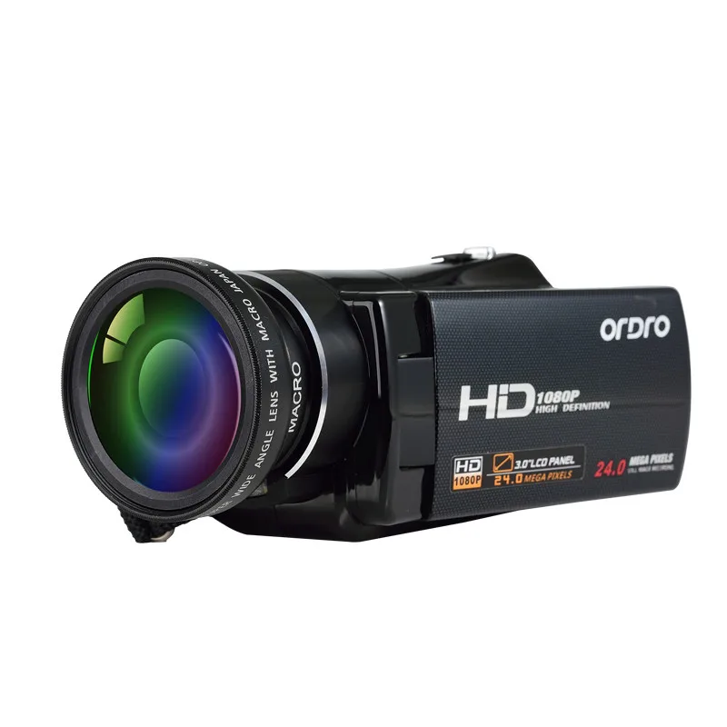 Ordro V7 домашняя Цифровая видеокамера HD 1080P 24MP с вращающимся ЖК-экраном