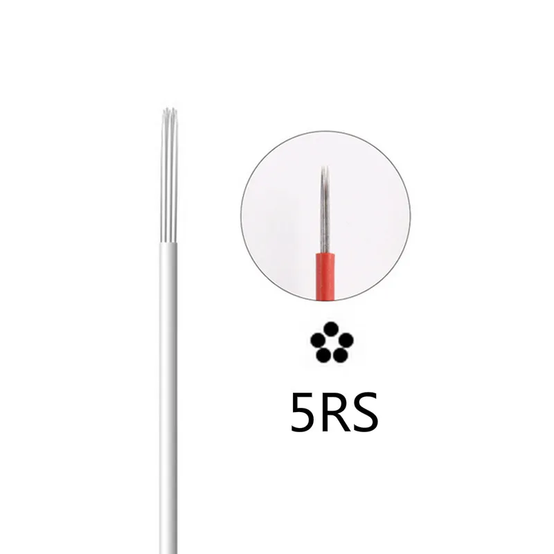 Профессиональный 50 шт одноразовый Круглый иглы татуировки перманентный макияж ручка для губ бровей 4 размера микс 5RL 3RL 3RS 5RS