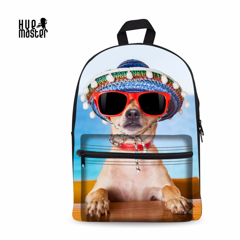 Canvas Backpacks School Bags for Children Teenagers 14 Inch Laptop Bagpack Dog Printing Women Rucksack Mochila Escolar Menina | Багаж и