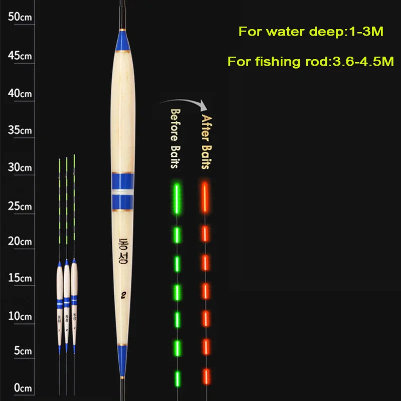 WLPFISHING الصيد يطفو الجاذبية استشعار ذكي الكهربائية متوهجة مضيئة يطفو البلسا ليلة ضوء Fising Bobbers التبعي