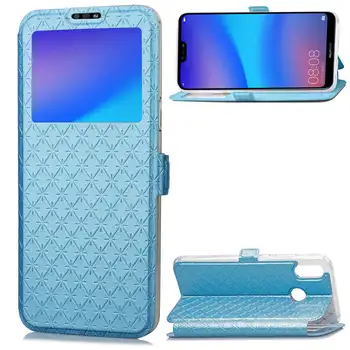 

Window View Function Leather Cover For Huawei P20 Lite Card Holders Bag Stand Wallet Flip Case For Huawei P20 Lite Nova 3E Coque