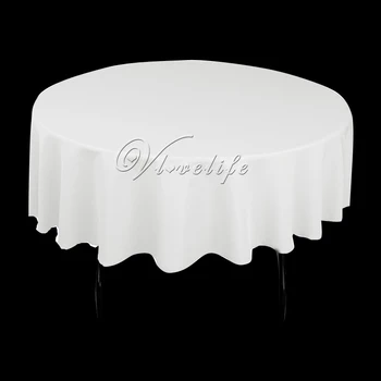 

100% Spun Polyester White Tablecloth 90" Round 228cm Heavy Weight Polyester Top Quality Wedding Party Xmas Banquet Tablecover