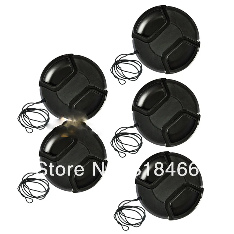Cord para Canon Capa para Todos o Envio Gratuito de 50 Lote Centro-pitada Snap-on Lens Cap Frente w Nikon Digital Slr Câmera Pçs - 52mm - Image 2