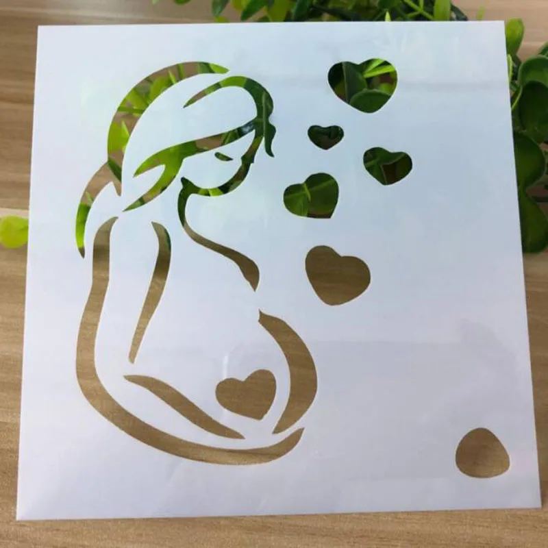 

Mother Heart Stencils Template Drawing Painting Tools Photo Album Scrapbooking Diary Bullet Journal Templates Decor Reusable