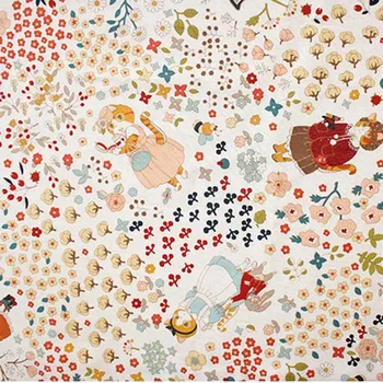 

LEO&LIN Flowers kitten DIY Fabric Cotton Fabric cloth hand 95CM Patchwork (1 meter)