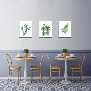 

Canvas Wall Art Watercolor Green Leaf Canvas Painting Wall Art for Home Wall Decor